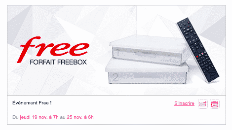 Free : vente privée Freebox novembre 2015