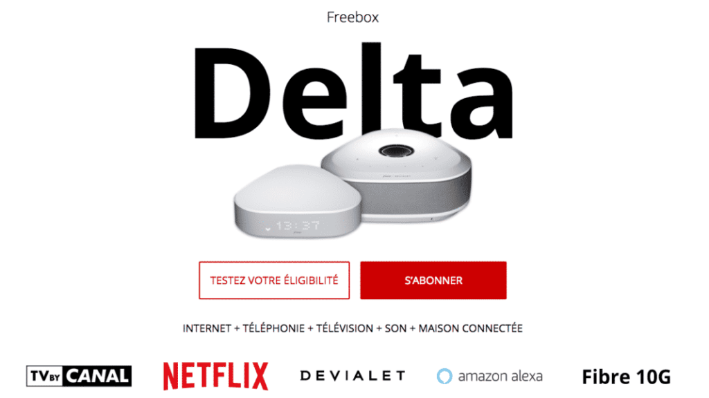 Free : offre Freebox Delta (décembre 2018)