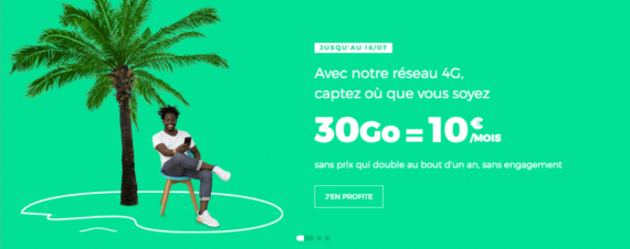 RED by SFR : forfait mobile 30 Go en promotion à 10 euros par mois "à vie" (juillet 2019)