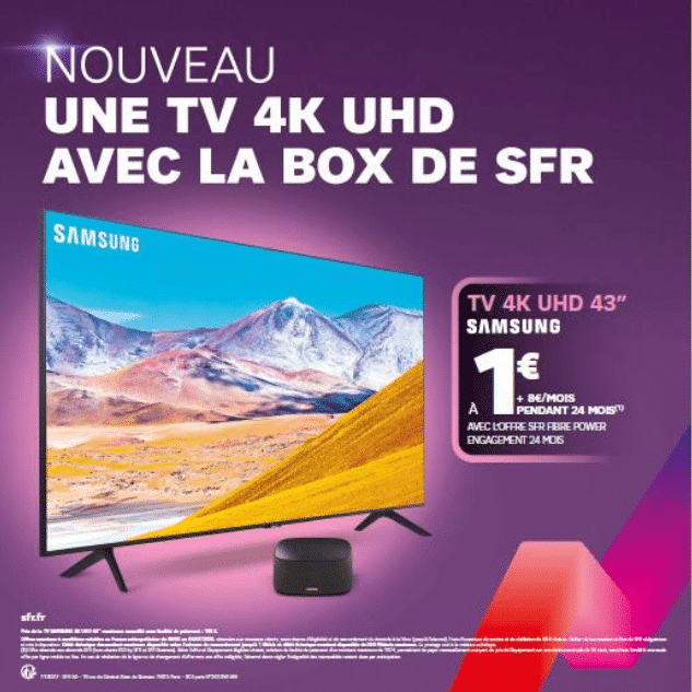 SFR : box internet avec Smart TV Samsung 4K UHD (offre)