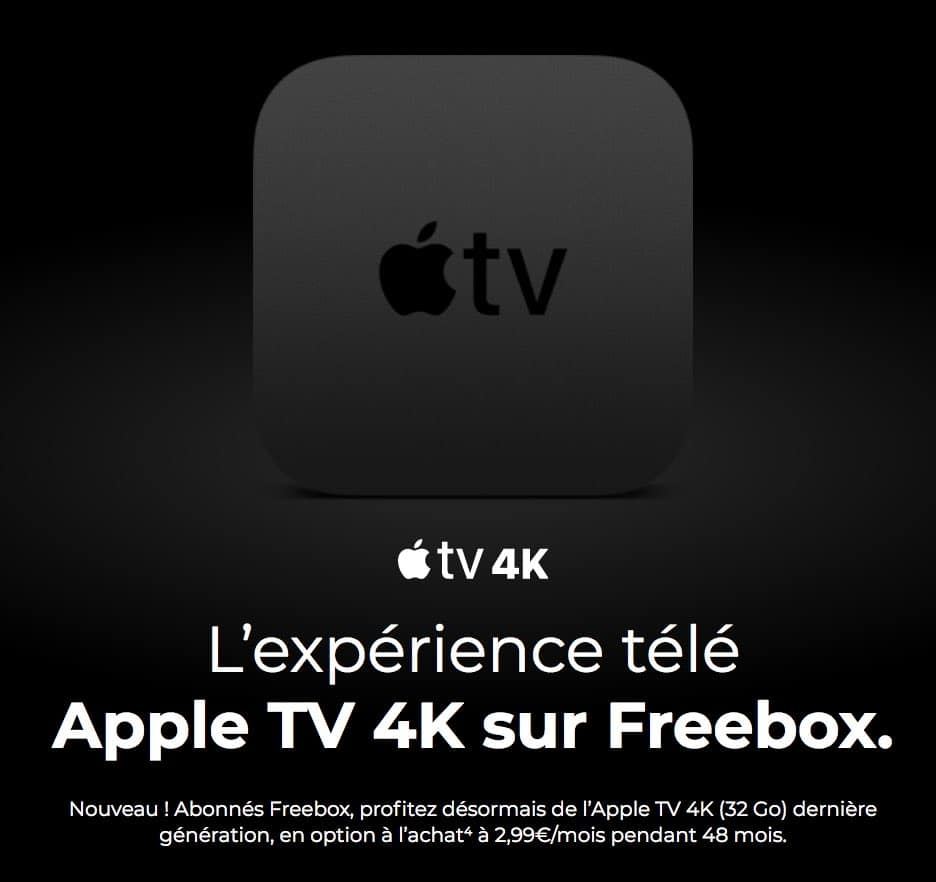Apple TV 4K en paiement mensuel avec une offre Freebox de Free (nouveau tarif : janvier 2022)