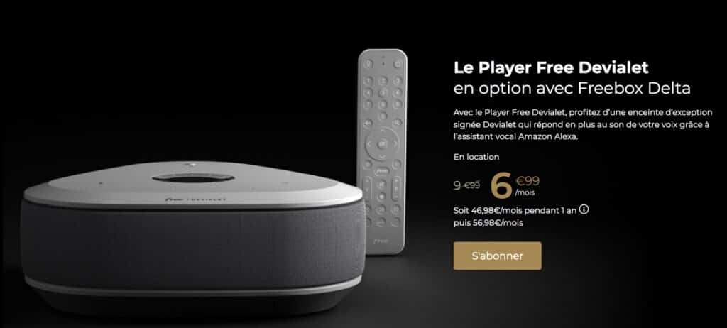 Freebox : le Player Devialet de Free disponible en option pour 9,99 euros par mois
