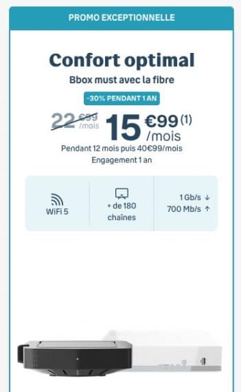 Bouygues Telecom : la Bbox Must en promotion à 15,99 euros par mois pendant 1 an (août / septembre 2022)