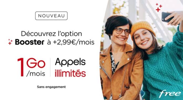 Free mobile : option "booster" 1 Go à 2,99 euros par mois (avec appels illimités en France métropolitaine)