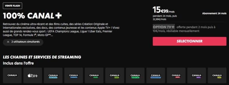 CANAL+ : les chaînes de la vente flash (octobre 2023)